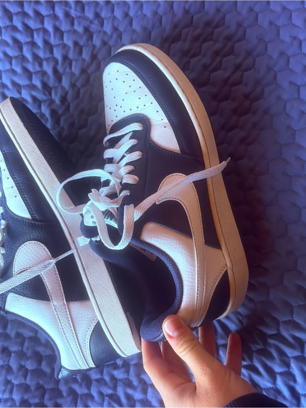 Nike low dunk navy and White Low-Top Sneakers